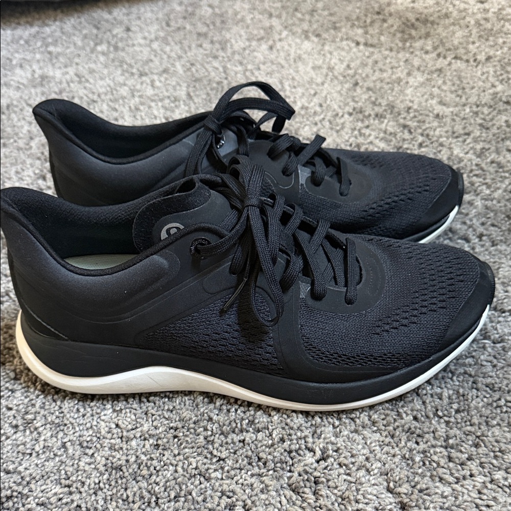 Lululemon Black Knit Athletic Sneakers with White Sole